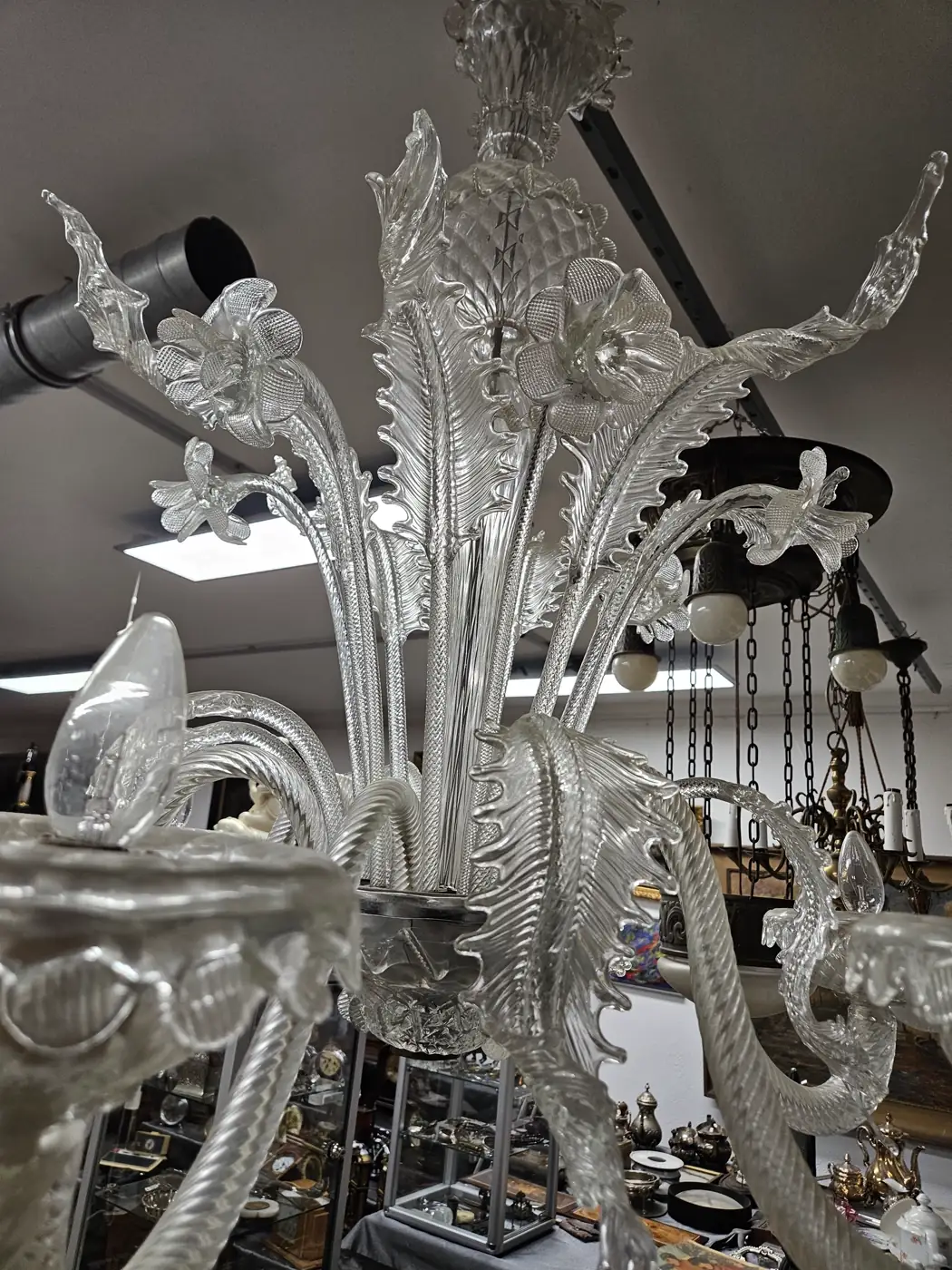 Murano-Glasleuchter, Detailansicht